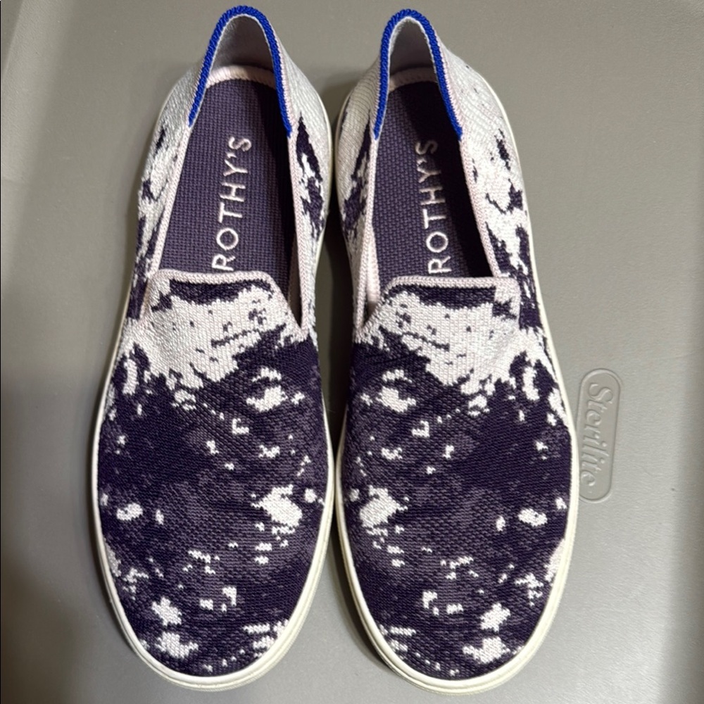 Rothy's Purple and White Flats Slip-On Loafers